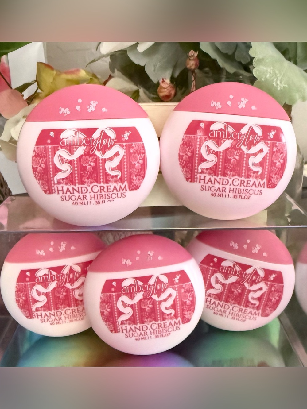🆕🪷 AMBER GLOW LIMITED EDITION SUGAR HIBISCUS HAND CREAM COLLECTION. BRAND NEW!
